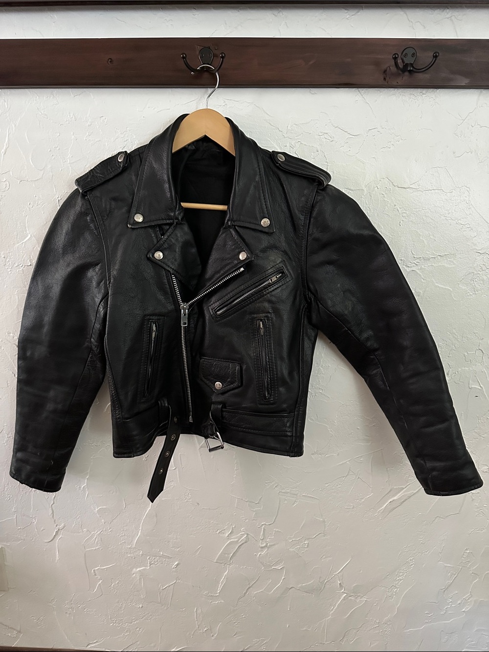 Classic Black Leather Motorcycle Jacket